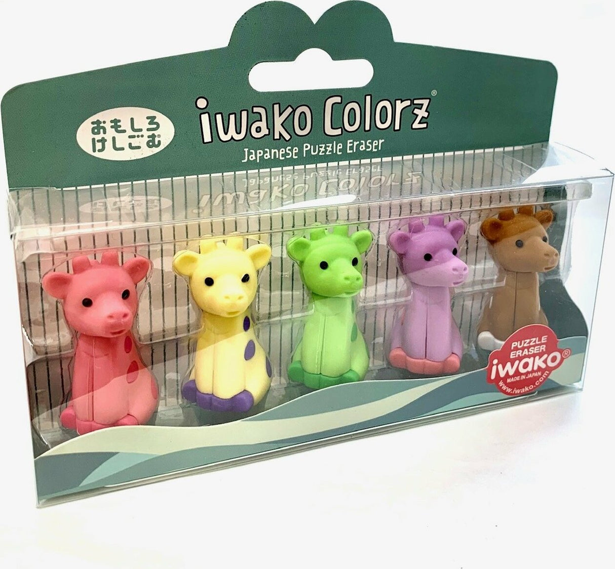 Iwako Giraffe 5 Colorz Erasers-12