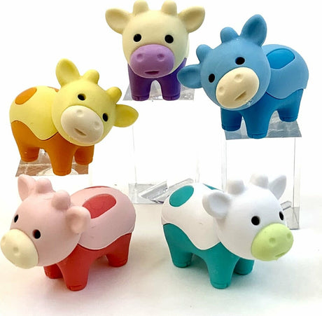 Iwako Cow 5 Colorz Erasers-12