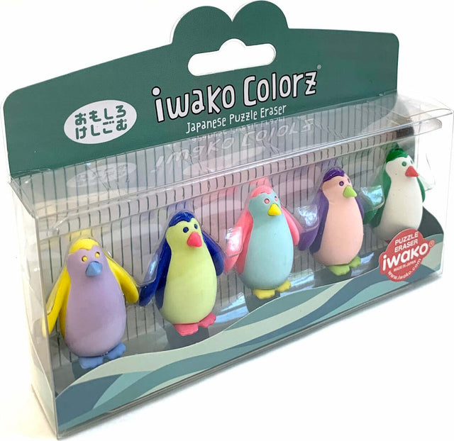 Iwako Penguin 5 Colorz Erasers-12