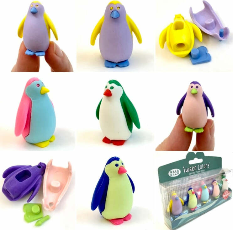 Iwako Penguin 5 Colorz Erasers-12