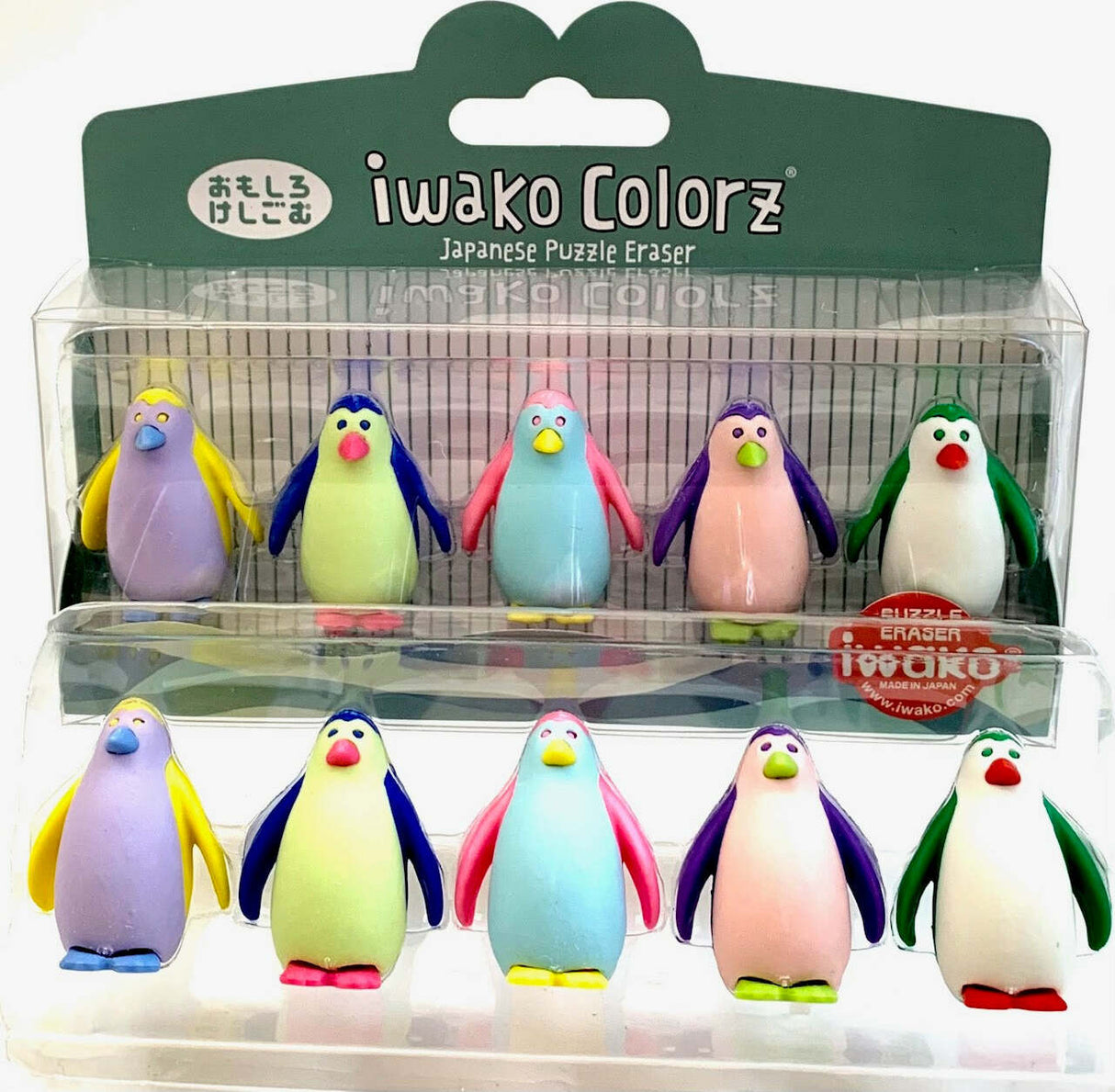 Iwako Penguin 5 Colorz Erasers-12