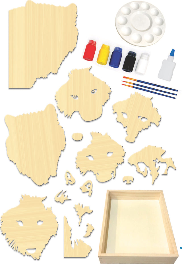 Get Stacked Paint and Puzzle Kit - The Gray Wolf