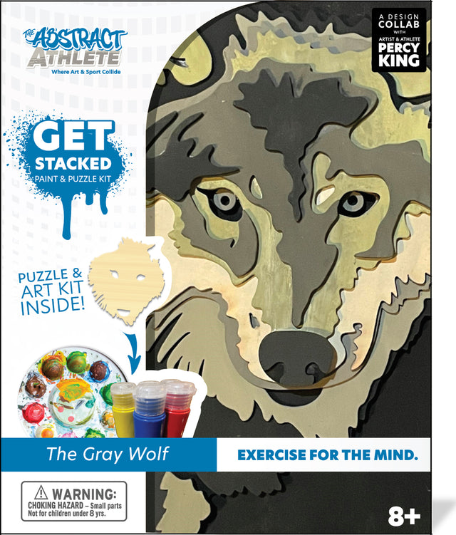 Get Stacked Paint and Puzzle Kit - The Gray Wolf