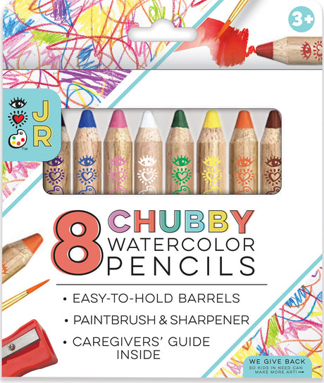 8 Chubby Watercolor Pencils -Jr