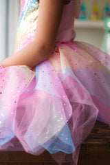 Rainbow Fairy Dress & Wings (Size 5-6)