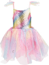 Rainbow Fairy Dress & Wings (Size 5-6)