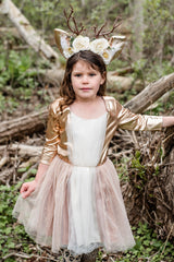 Woodland Deer Dress With Headpiece (Size 3-4)