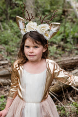 Woodland Deer Dress With Headpiece (Size 3-4)