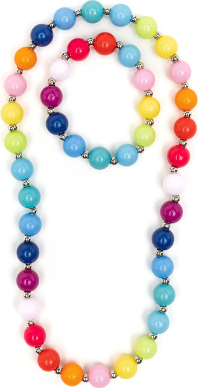 Beaded Bubblegum Necklace Bracelet Set