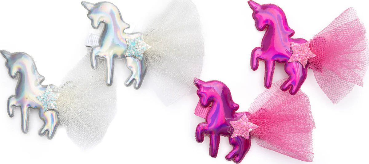 Iridescent Unicorns Hairclips, 2pc, Assorted