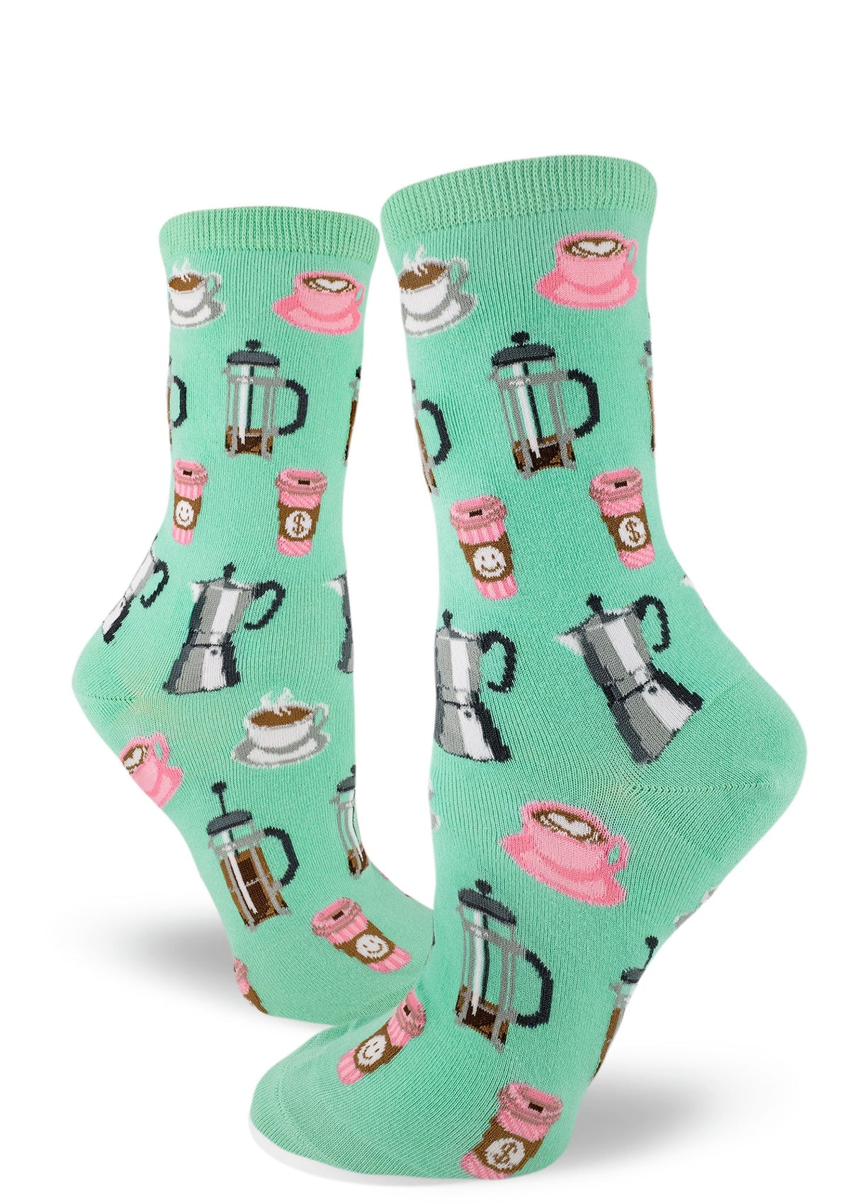 ModSocks: Coffee Break Seafoam Green W/C