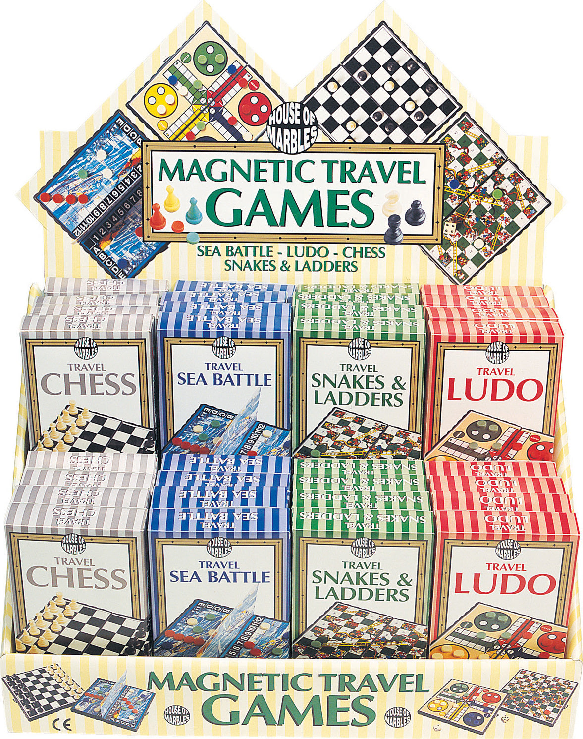 Magnetic Game stocked display (32 games, 8 of each)