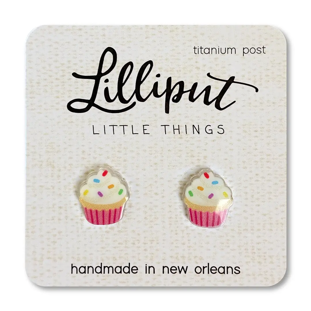 Lilliput Earrings: Birthday Cupcake
