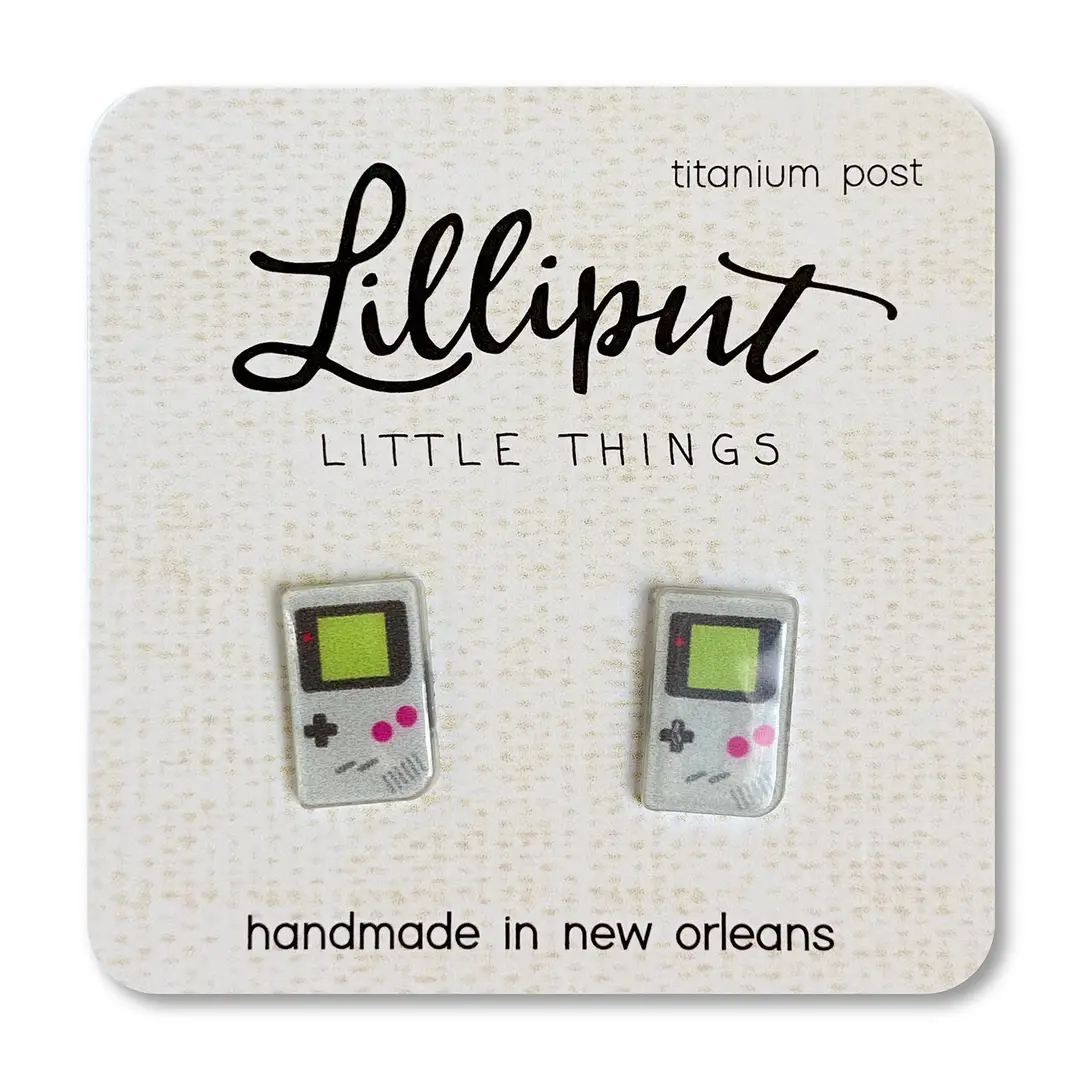 Lilliput Earrings: Retro Handheld Video Game