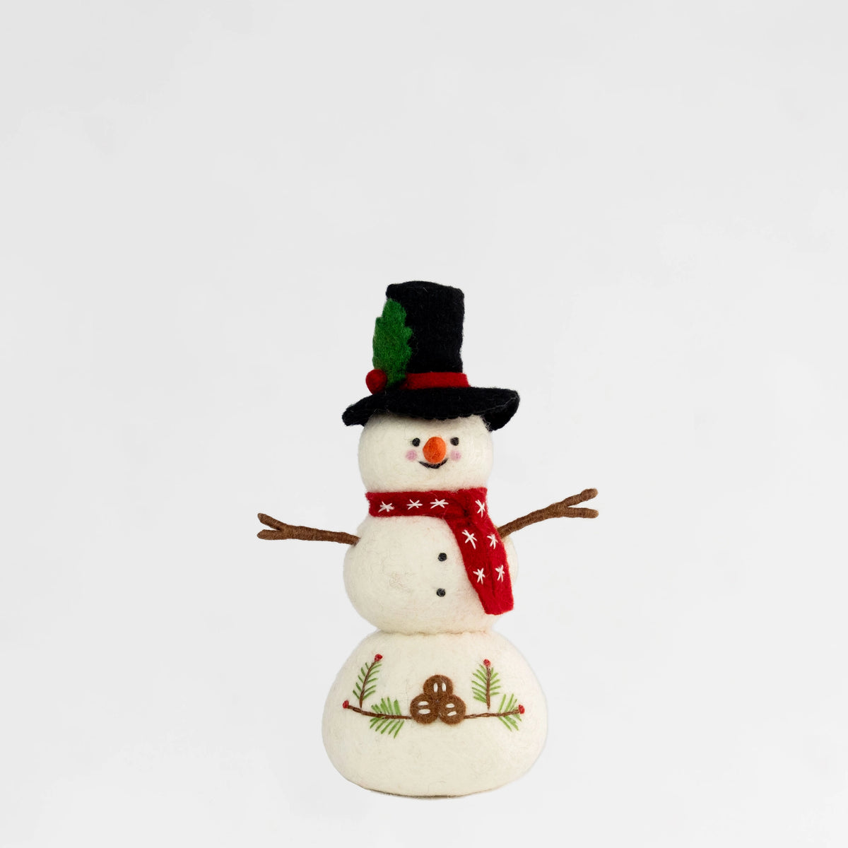 Felt Snowman w/ Red Scarf Small