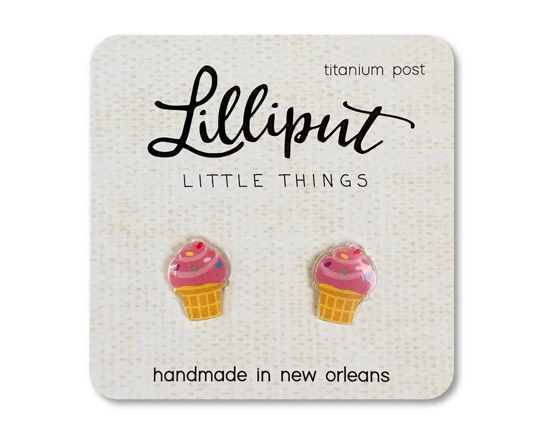 Lilliput Earrings: Ice Cream Cone