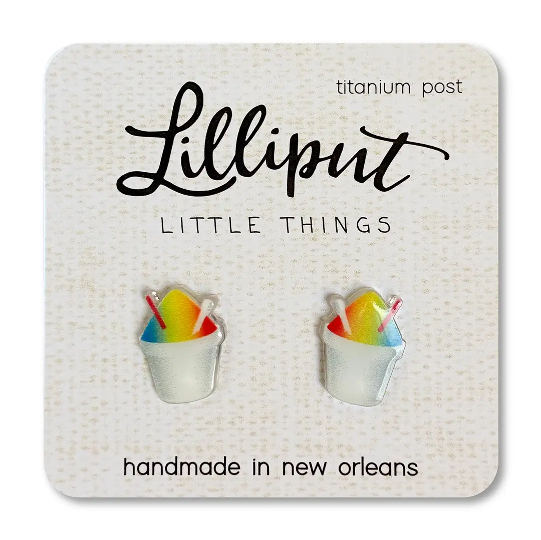 Lilliput Earrings: Rainbow Snoball