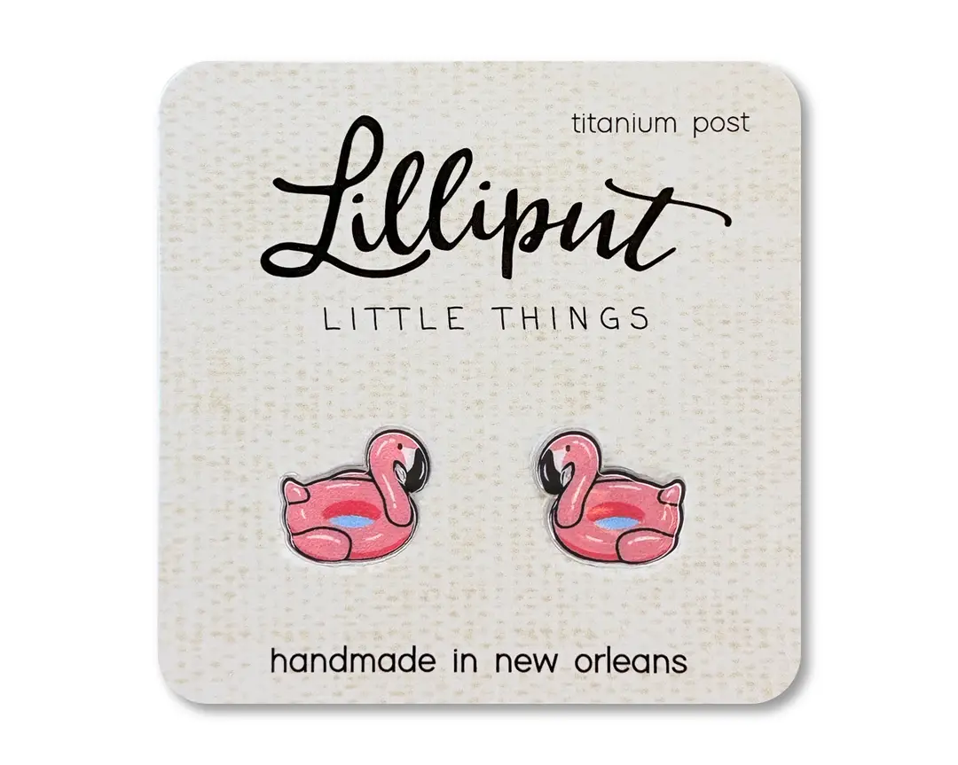 Lilliput Earrings: Flamingo Pool Floaty