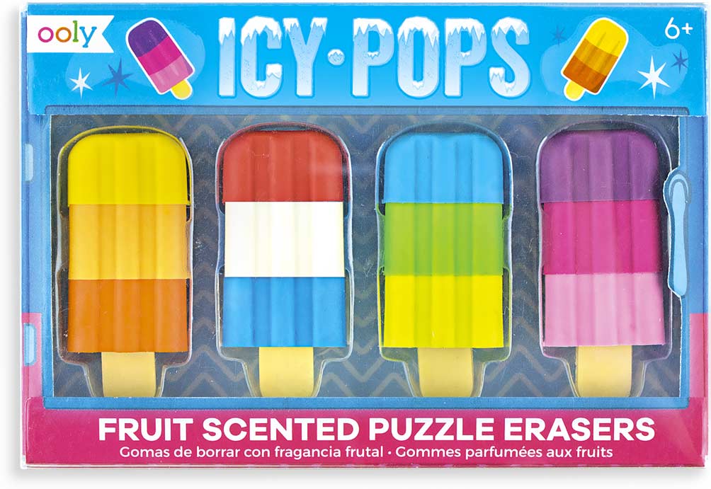 Icy Pops Scented Puzzle Erasers - Set of 4