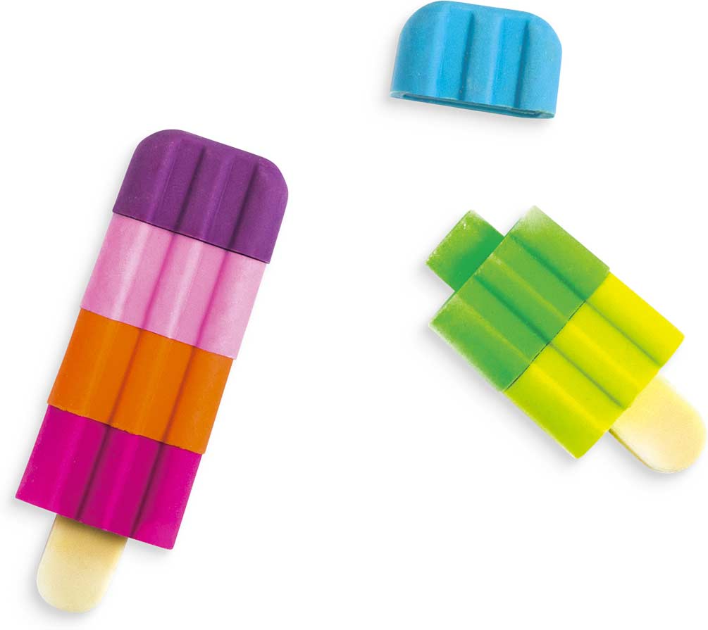 Icy Pops Scented Puzzle Erasers - Set of 4