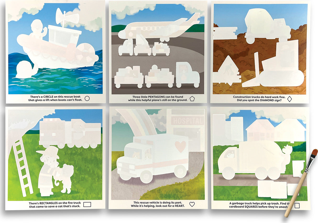 Water Amaze Water Reveal Boards - Helpful Vehicles (13 PC Set)