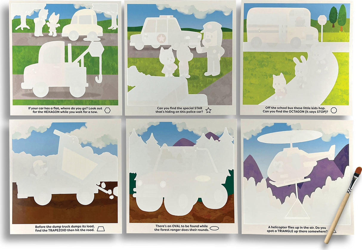 Water Amaze Water Reveal Boards - Helpful Vehicles (13 PC Set)