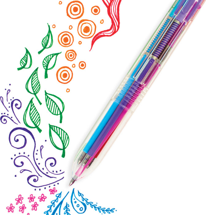 6 Click Multi Color Gel Pen  Fine Tip