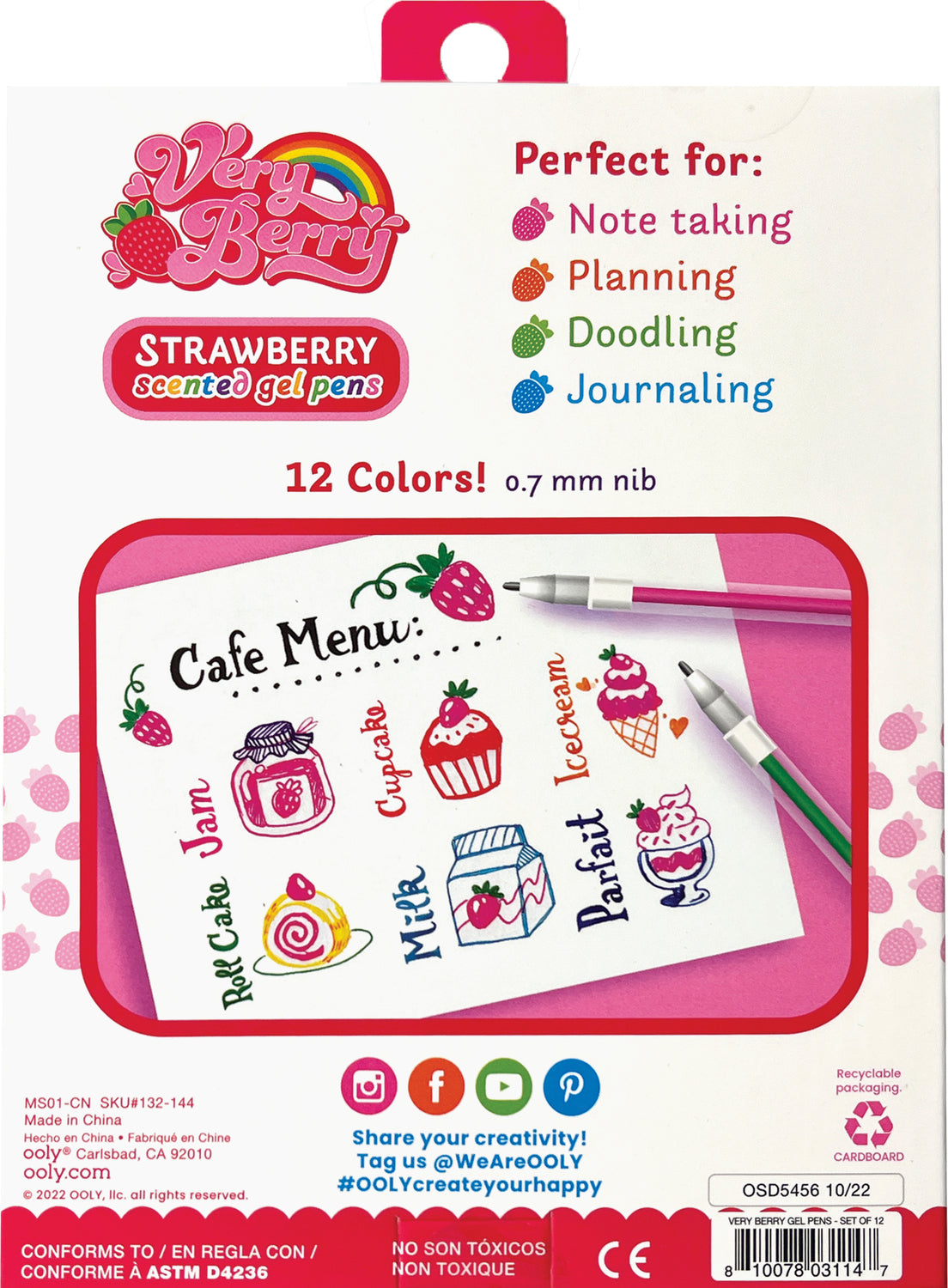 Very Berry Scented Gel Pens - Set of 12