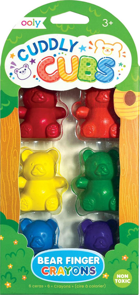 Cuddly Cubs Bear Finger Crayons - Set of 6