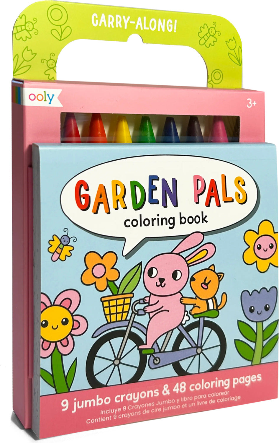 Carry Along! Coloring Book and Crayon Set - Garden Pals - Set of 9 Crayons