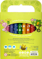 Carry Along! Coloring Book and Crayon Set - Garden Pals - Set of 9 Crayons