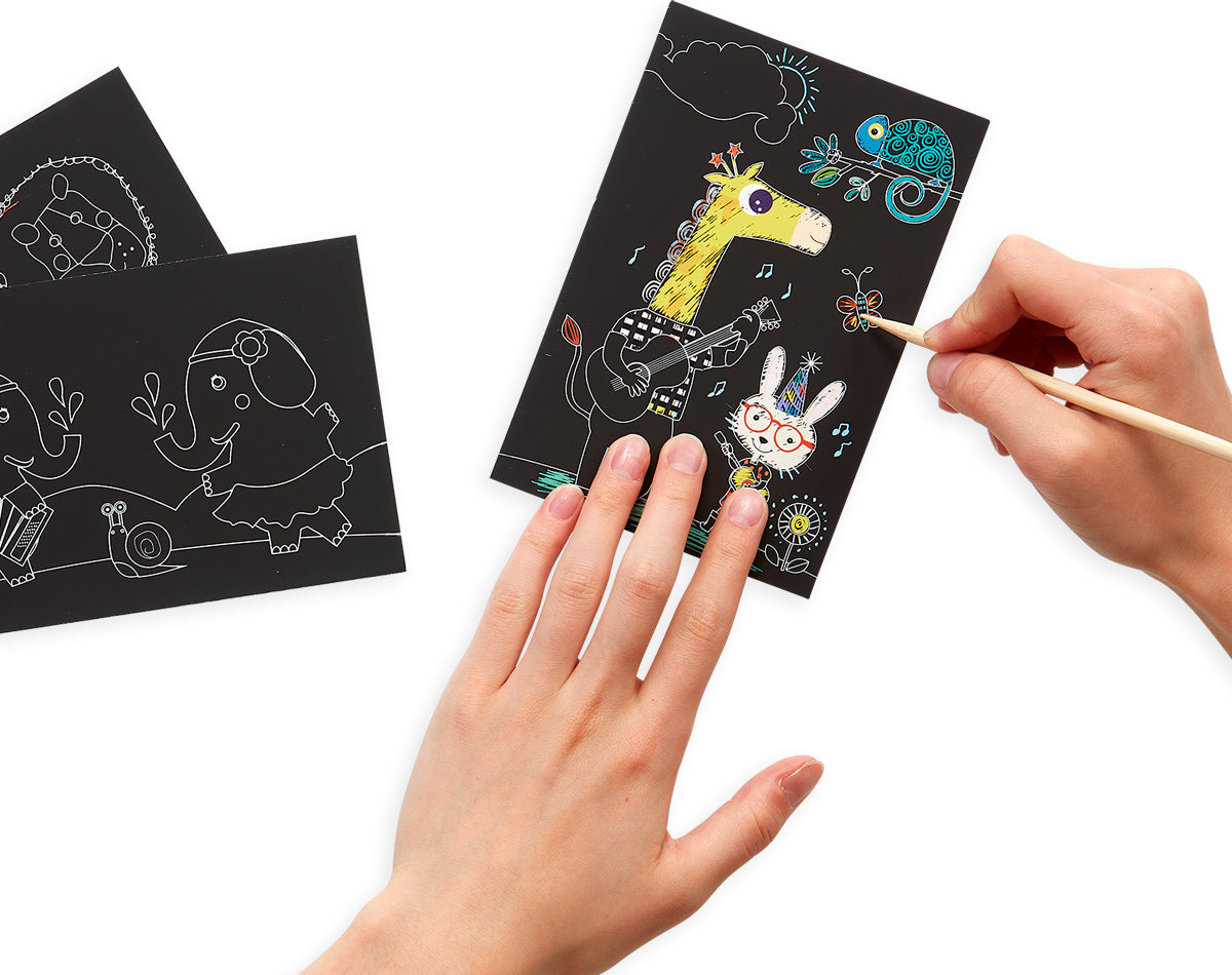 Safari Party Scratch And Scribble Mini Scratch Art Kit