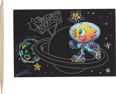 Mini Scratch & Scribble Art Kit: Wacky Universe - 7 PC Set