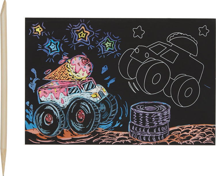 Monster Truck Mini Scratch and Scribble Art Kit