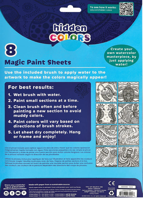 Hidden Colors Magic Paint Sheets (9 PC Set)- Magic Ocean