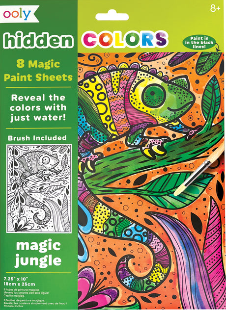 Hidden Colors Magic Paint Sheets (9 PC Set)- Magic Jungle