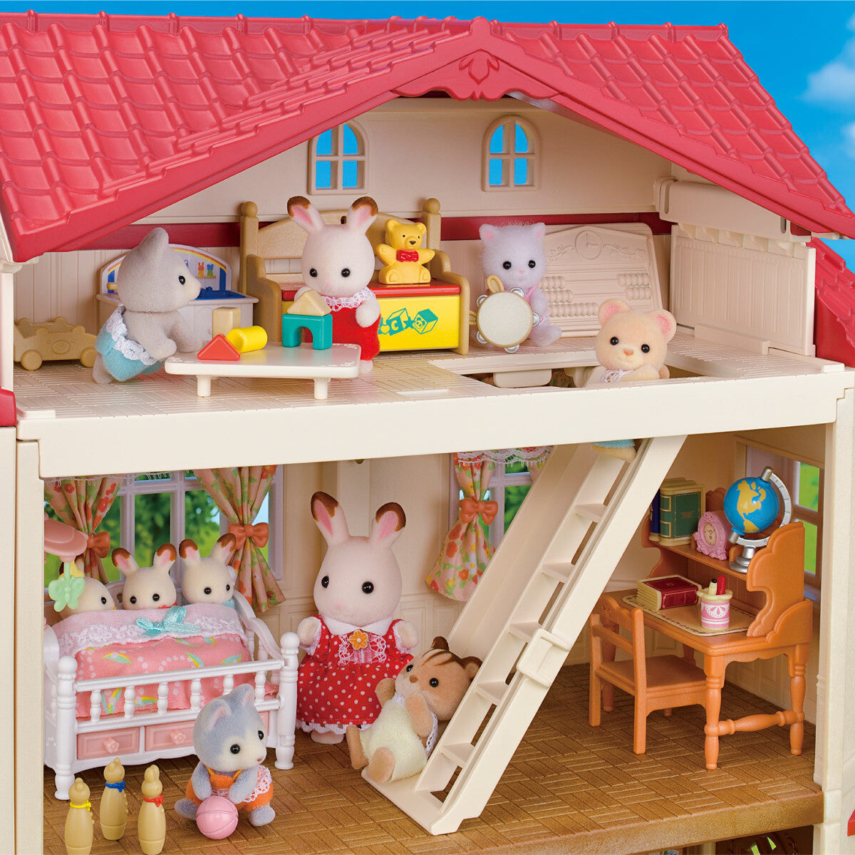 Calico Critters Red Roof Country Home – Secret Attic Playroom