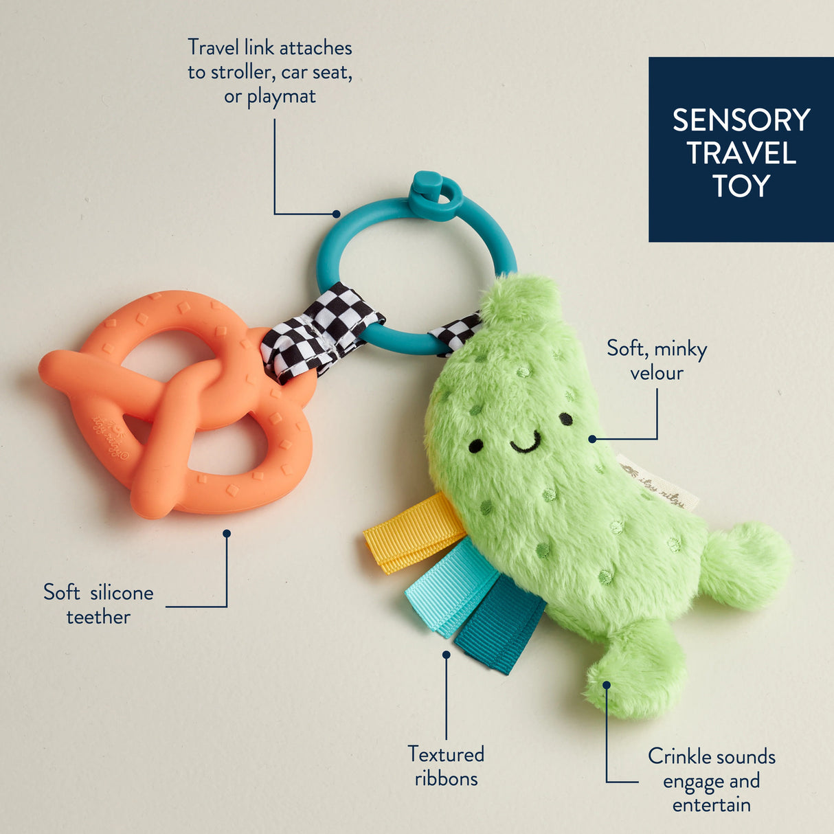 Itzy Pal™ - Plush Pal with Silicone Teether (Pickle)