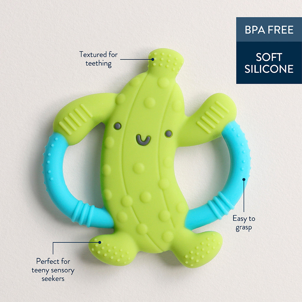 Chew Crew™ - Easy-hold Silicone Teether (Parker the Pickle)