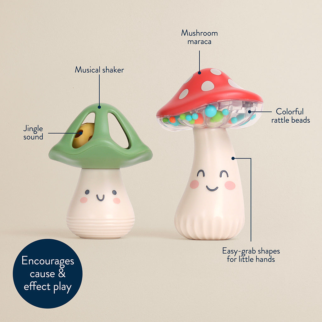 Itzy Mini Maracas™ Musical Maraca and Rattle Set (Mushroom)