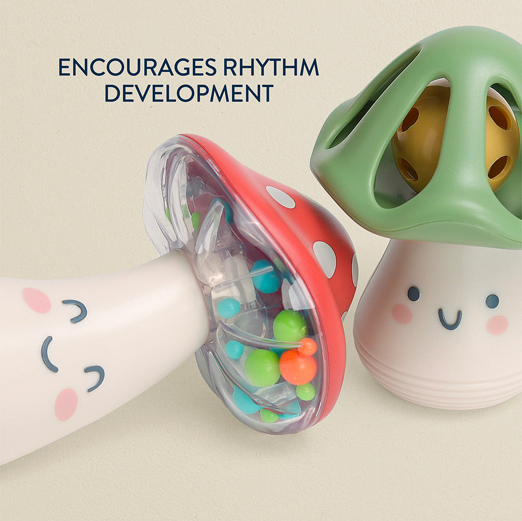 Itzy Mini Maracas™ Musical Maraca and Rattle Set (Mushroom)