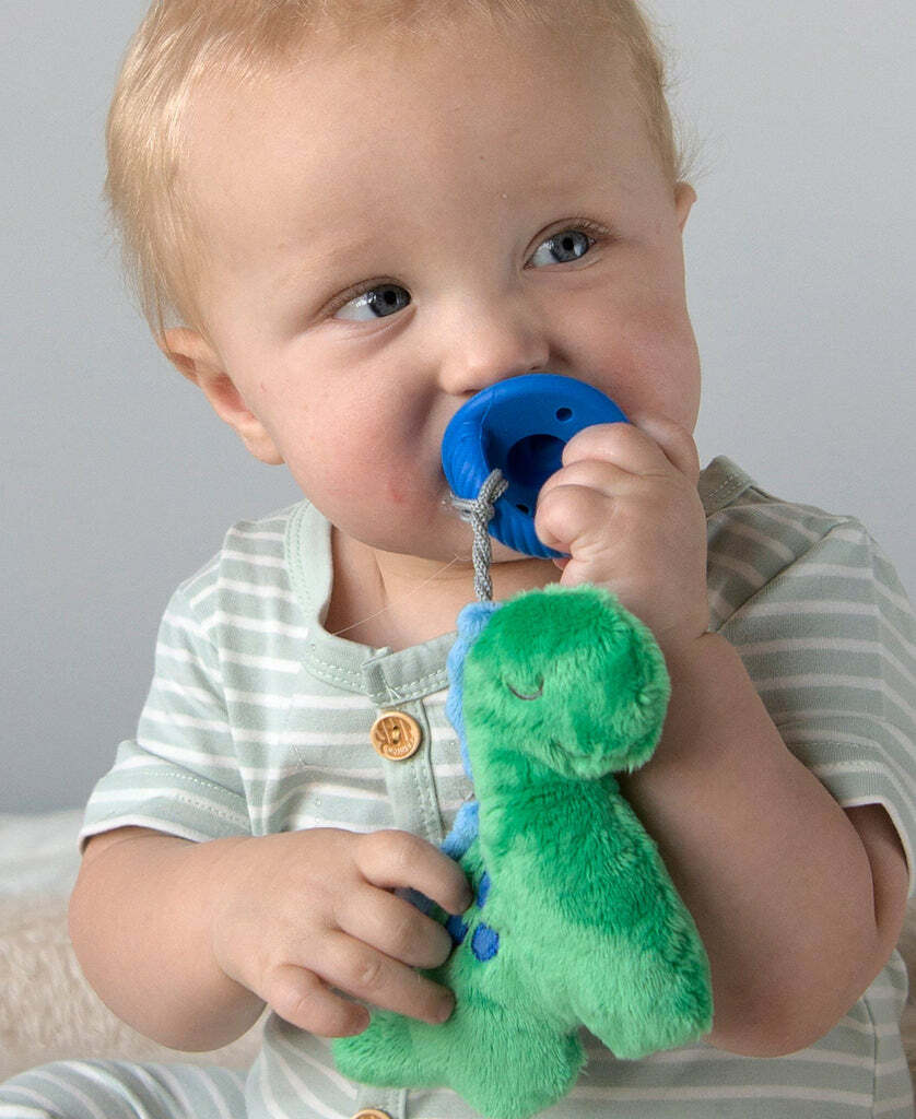 Sweetie Pals - Silicone Pacifier and Plush Pal (Dino w/ Blue Paci)