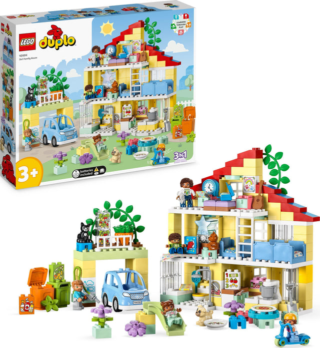 LEGO® DUPLO 3 in 1 Family House Set with Toy Car