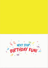 Dog Party Bus Birthday Card