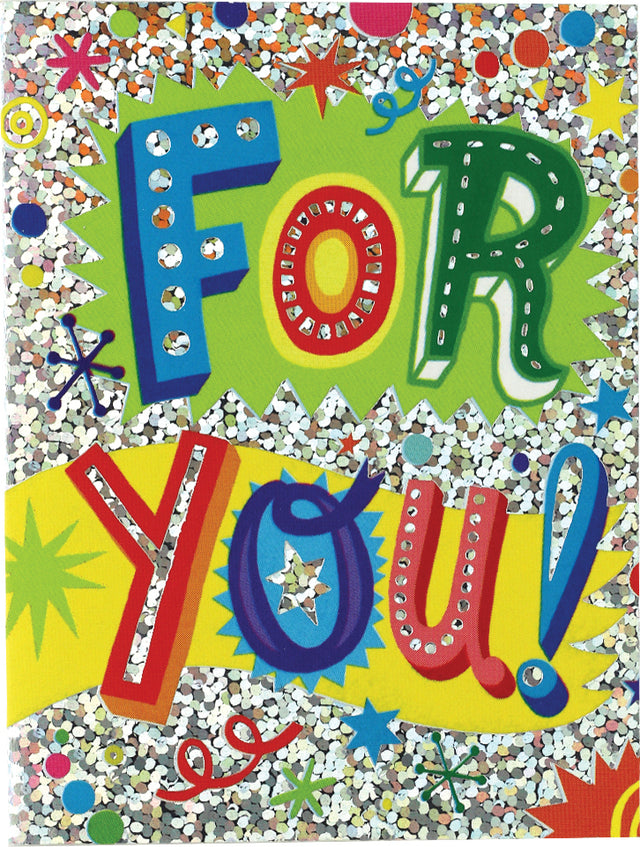 For You Lettering Foil Gift Enclosure Ca