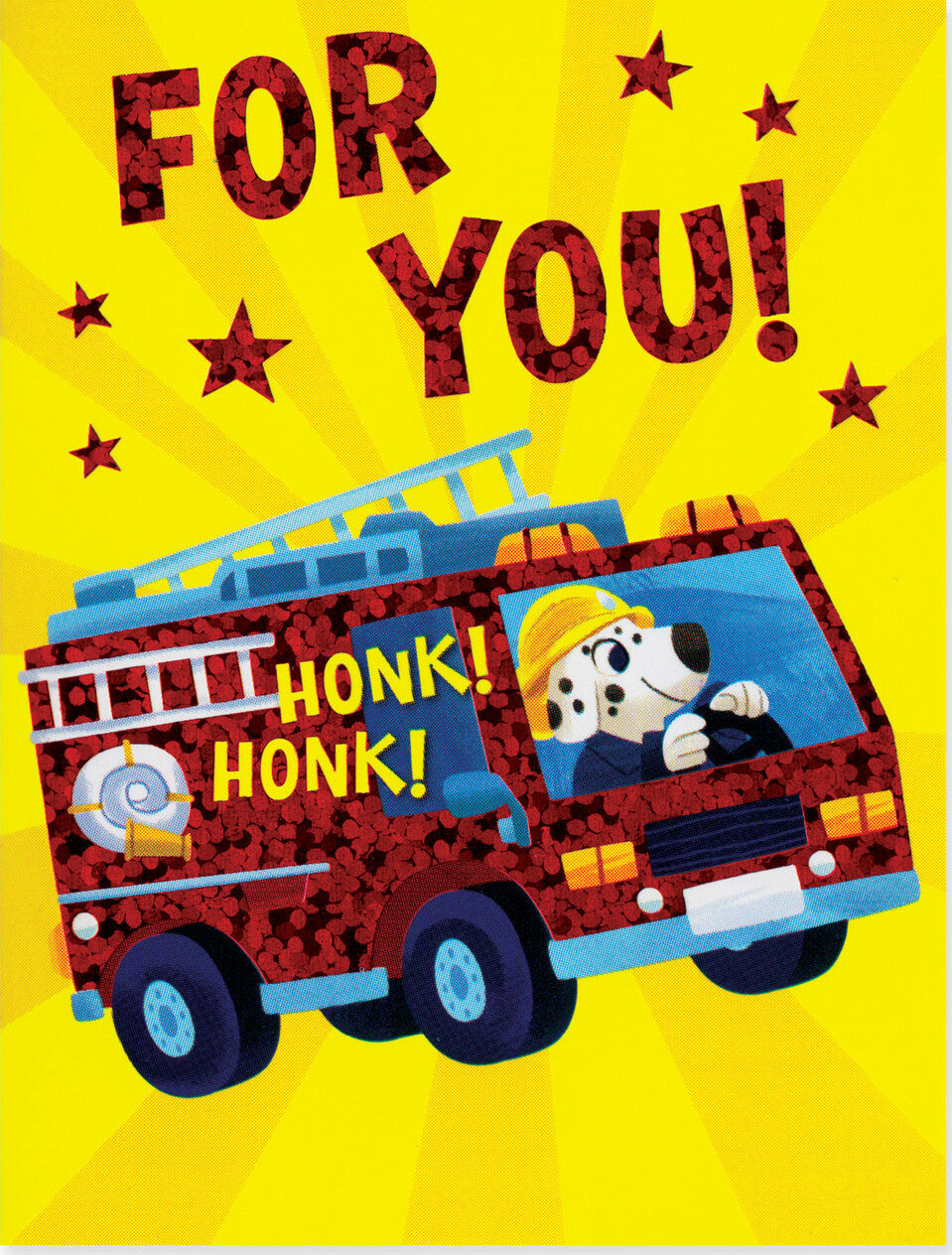 Firetruck Foil Gift Enclosure Card