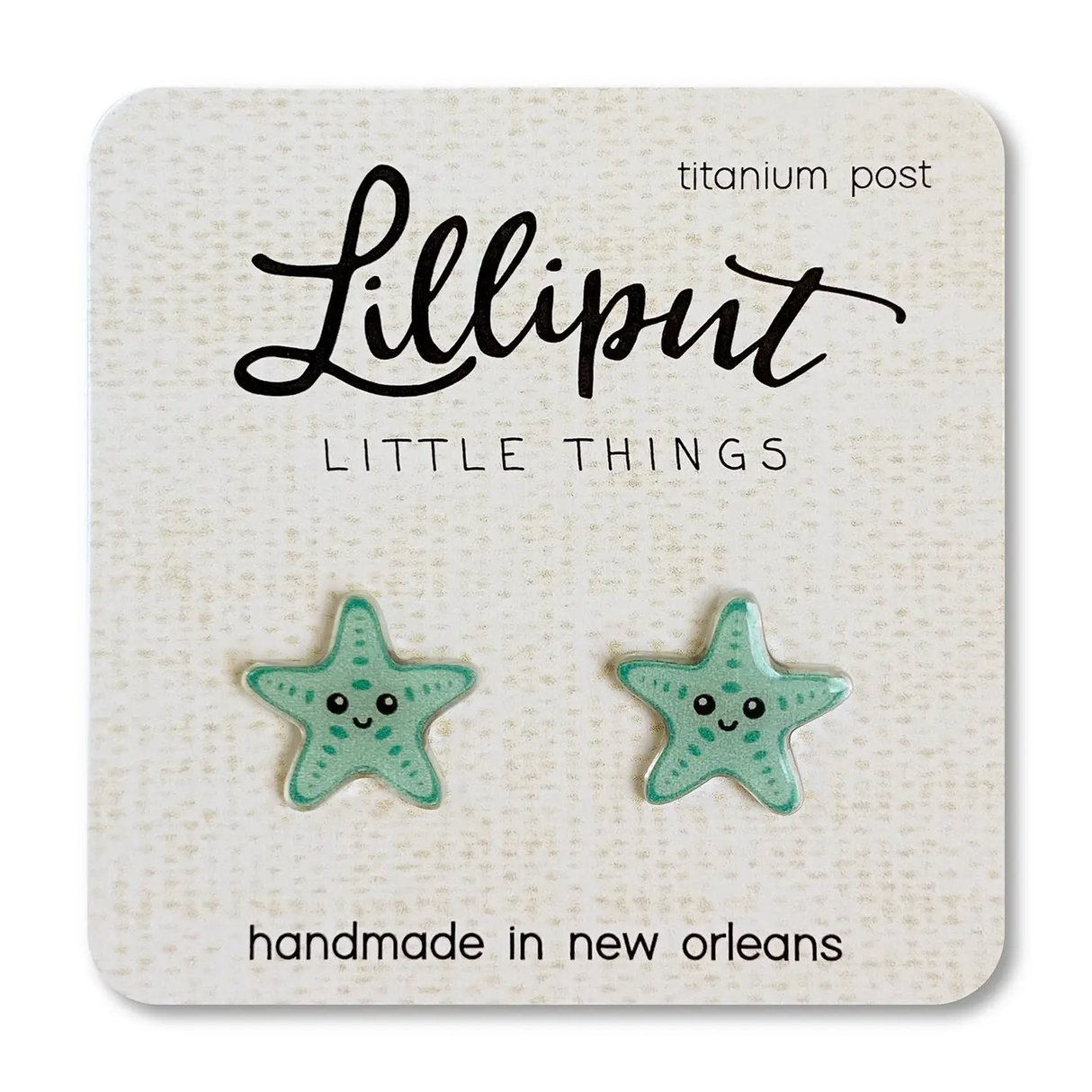 Lilliput Earrings: Starfish Aqua