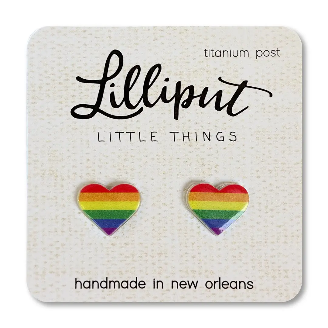 Lilliput Earrings: Rainbow Heart