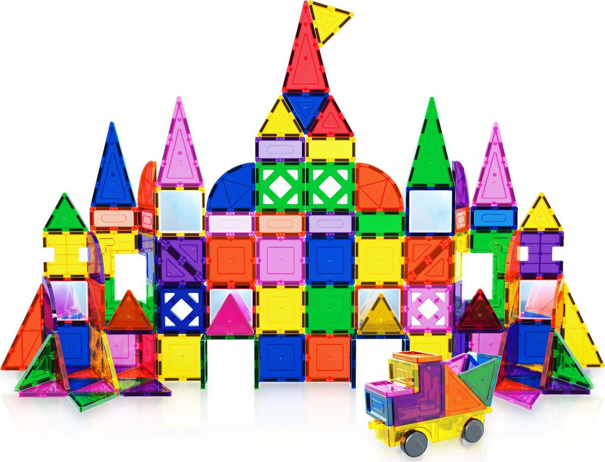 PicassoTiles 152pcs Clear Magnetic Building Tiles Toy Set