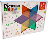 PicassoTiles 16 Piece Geometry Magnetic Building Block Set